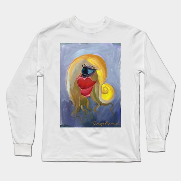 blonde cubist girl 3 Long Sleeve T-Shirt by diegomanuel